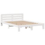 ZNTS Bookcase Bed without Mattress White 160x200 cm Solid Wood Pine 3309969