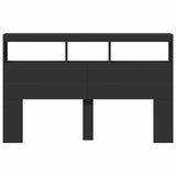 Headboard Cabinet with LED Black 160x17x102 cm 839204