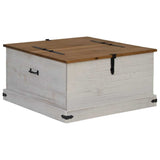 Storage Chest HALDEN White 91x91x47 cm Solid Wood Pine 4018406