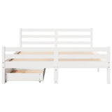 Bed Frame without Mattress White 150x200 cm King Size Solid Wood Pine 3301613