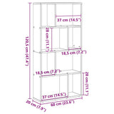 Bookcase Smoked Oak 60x20x120.5 cm Engineered Wood 858151