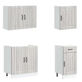 7 Piece Kitchen Cabinet Set Lucca Grey Sonoma Engineered Wood 3314777