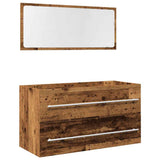 2 Piece Bathroom Furniture Set Old Wood Engineered Wood 856388