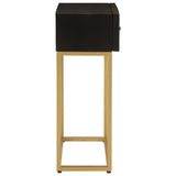 Console Table Black 90x30x76 cm Solid Wood Mango and Iron 372028