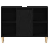 Sink Cabinet Black Oak 80x33x60 cm Engineered Wood 862127