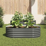 Garden Raised Bed 160x80x44 cm Galvanised Steel Grey 45529