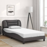 Bed Frame with LED without Mattress "Hvar" Grey 100x200 cm 3213916