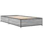 ZNTS Bed Frame Grey Sonoma 90x190 cm Single Engineered Wood and Metal 845119