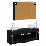 Bathroom Furniture Set 4 pcs Black Oak 3406736