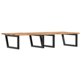 Basin Shelf Wall Mounted Steel and Solid Wood Acacia 3302931