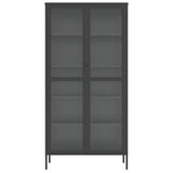 Highboard Black 85x40x180 cm Glass and Steel 353004