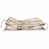 Slatted Bed Base Manual Brown 80 x 190 cm Solid Beech Wood 42015245