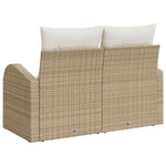 Garden Sofa with Cushion Beige 124 x 62 x 69cm Poly Rattan 42006746