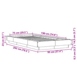 Bed Frame without Mattress Brown Oak 75x190 cm Small Single 3281251