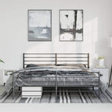 Metal Bed Frame without Mattress with Footboard Black 183x213cm 352342