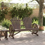 Garden Adirondack Chair Burnt look Solid Fir Wood 365096