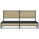 Metal Bed Frame without Mattress Sonoma Oak 160x200 cm 4007889