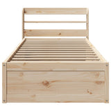 Bed Frame with Headboard 90x200 cm Solid Wood Pine 3307092