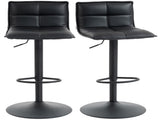 Set of Two Modern Faux Leather Bar Stools - Black T3398P423890