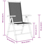 Folding Garden Chairs 4 pcs Aluminium and Textilene Black 41733