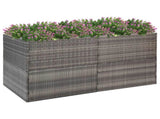 Garden Planter Grey 157x80x80 cm Poly Rattan 319178