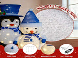 Set of 2 Lighted Plush Penguin and Snowman Christmas Decorations, Pre-lit Pull Up Holiday Decor with 46065456