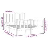 Bed Frame without Mattress White 120x200 cm Solid Wood Pine 3106699