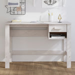 ZNTS Desk HAMAR White 110x40x75 cm Solid Wood Pine 340457