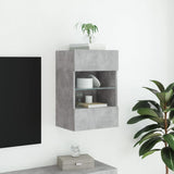 TV Wall Cabinet with LED Lights Concrete Grey 40x30x60.5 cm 837084