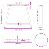 Dining Table Legs A-Shaped 2 pcs Black 90x cm Steel 4012860