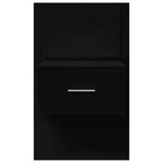 ZNTS Wall-mounted Bedside Cabinet with LED Lights Black 848159