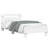 Bed Frame without Mattress with LED Lights White 90x200 cm 838715