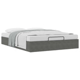 Ottoman Bed Frame Dark Grey Full Size Velvet 3403073
