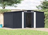 Garden Storage Shed Anthracite Steel 257x205x178 cm 47030