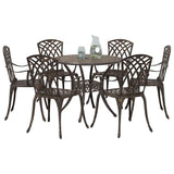 Garden Dining Set 7 pcs Bronze Aluminium 3334720