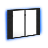 Bathroom Mirror Cabinet with Shelf Black Oak 60 x 12 x 45 cm 862550