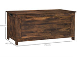 Storage Chest, Modern Storage Trunk with 2 Safety Hinges and Cut-out Handles, Wooden Toy Box for T3398P342476