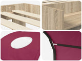 Bed with Tunnel 3 pcs Sonoma Oak and Red Engineered Wood 3423507