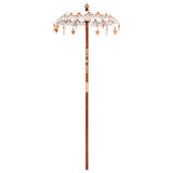 Balinese Parasol Cream 125 x 125 x 260 cm Cotton and Wood 42006464
