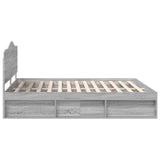 Bed Frame Grey Sonoma 180 x 200 cm Solid Pine Wood 3413277