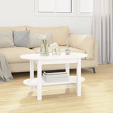 ZNTS Coffee Table White 80x45x45 cm Solid Wood Pine 822293