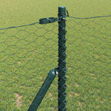 Fence with Posts Green 1.4 x 50 m PVC-coated steel 3352718