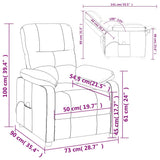Massage Chair Taupe Fabric 289680