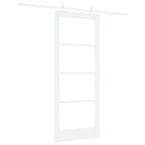 Sliding Door White 83 x 202 cm Solid Pine Wood and Glass 3332250