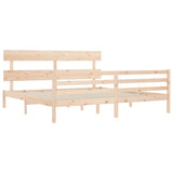 Bed Frame without Mattress 200x200 cm Solid Wood 3195111