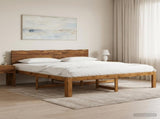 Double Bed Frame with Headboard ROSTOCK Natural 180 x 200 cm 3405456