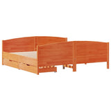 Bed Frame without Mattress Wax Brown 180x200 cm Super King Solid Wood Pine 3301781