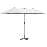Garden Parasol Sand 370 x 197 x 239 cm Polyester and Aluminium 42003367
