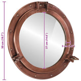 Porthole Mirror Wall Hanging 50 cm Aluminium and Glass 357858