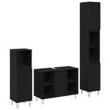 Bathroom Furniture Set 3 pcs Black Oak Engineered Wood 3378509